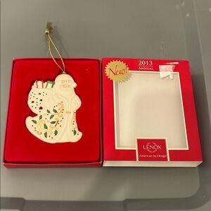 Lenox 2013 Santa Ornament - White with Gold and Red Accents